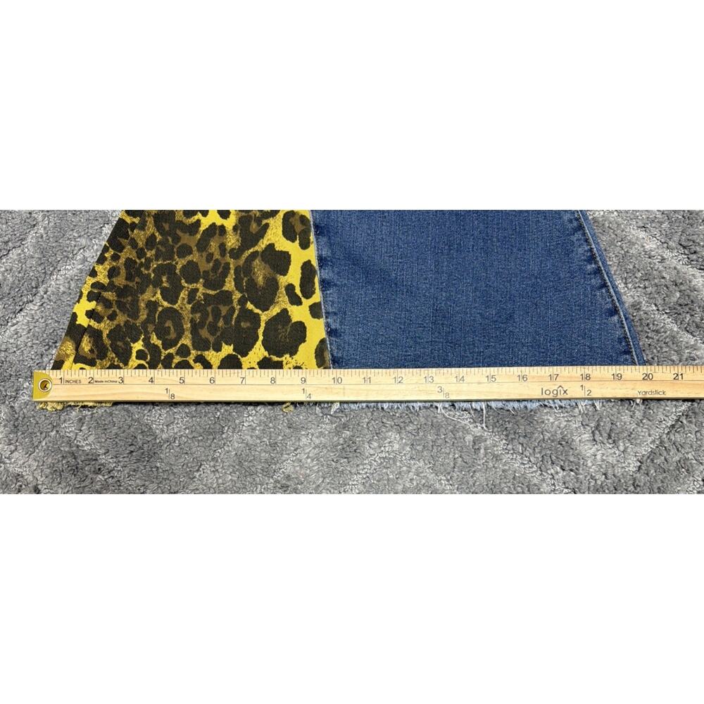 Lucky & Blessed Size 22 NEW HR Super Flare Belled Jeans Leopard Insert Stretch - Picture 8 of 9